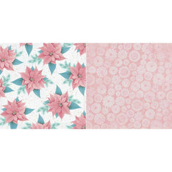 Kaisercraft ChristmasWishes-PinkPoisettia, 12x12 Paper, Pack of 10 Sheets - Lilly Grace Crafts