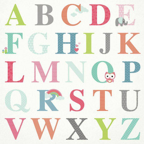 Kaisercraft Little One 12x12 Specialty Paper - Gloss ABC - Single Sheet - Lilly Grace Crafts