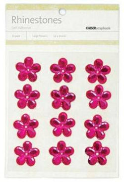 Kaisercraft Large Flowers Rhinestones-Hot Pink - Lilly Grace Crafts