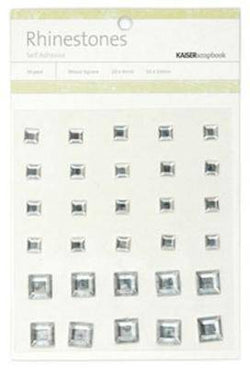 Kaisercraft Mix Square Rhinestones-Silver - Lilly Grace Crafts