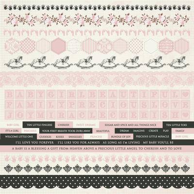 Kaisercraft Pitter Patter Girl 12x12 Sticker - Lilly Grace Crafts