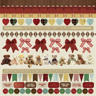 Kaisercraft Teddy Bears Picnic 12x12 Sticker - Lilly Grace Crafts