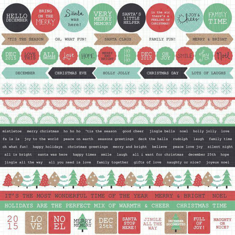 Christmas - Holly Jolly Sticker Sheet - Lilly Grace Crafts