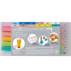 Kuretake Ltd Zig Clean Color Dot 12 Color Set - Lilly Grace Crafts