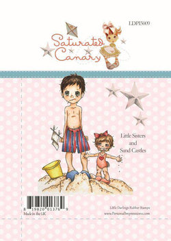 Little Darlings Little Sister and Sand Castle - Clear Stamps - Lilly Grace Crafts