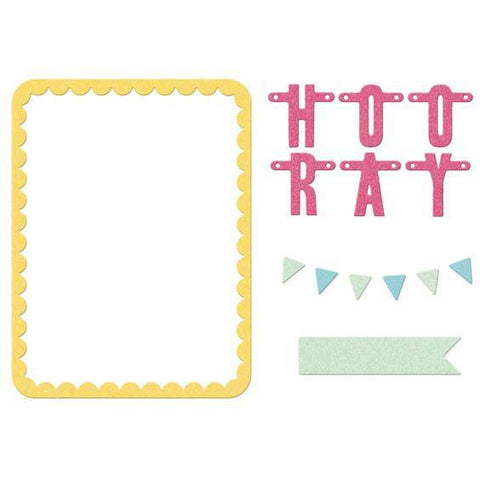 Pocket Scrap Dies-Hooray metal cutting die - Lilly Grace Crafts