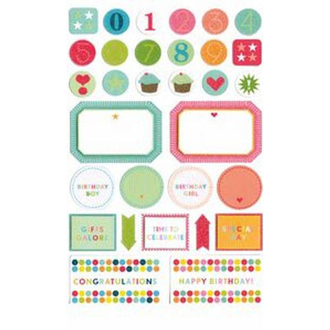 Martha Stewart Bright Birthday Celebration Stickers - Lilly Grace Crafts