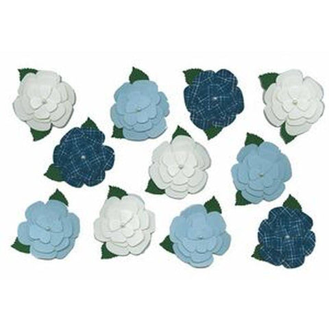 Martha Stewart White-Blue Gardenia Stickers - Lilly Grace Crafts