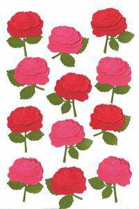 Pink and Red Blooming Rose Stickers - Lilly Grace Crafts