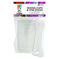 Ranger Industries Dina Wakley Mixing Cups and White Stir Sticks - Lilly Grace Crafts