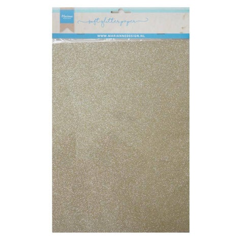 Marianne Design Soft Glitter paper - Platinum - Lilly Grace Crafts