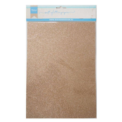 Marianne Design Soft Glitter paper - Bronze - Lilly Grace Crafts