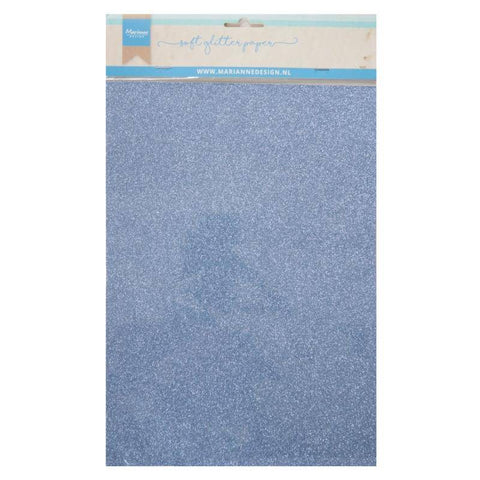 Marianne Design Soft Glitter paper - Blue - Lilly Grace Crafts