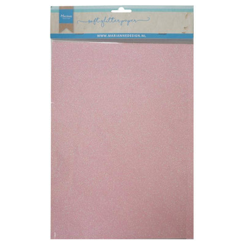 Marianne Design Soft Glitter paper - Light pink - Lilly Grace Crafts