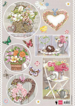Marianne Design Country style - Decoupage Hearts - Sold in Packs of 10s - Lilly Grace Crafts
