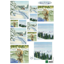 Marianne Design Tinys Winter Landscapes Decoupage -packs of 10 sheets - Lilly Grace Crafts