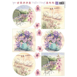 Marianne Design Matties Mooiste - Swans Decoupage Sheets - Sold in Packs of 10 - Lilly Grace Crafts