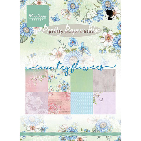 Marianne Design Country Flowers Paper Pad - Lilly Grace Crafts
