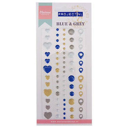 Marianne Design Faux Enamel Stickers - Blue and Grey - Lilly Grace Crafts