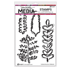 Ranger Industries Scribbled Branches - Media Stamps - Lilly Grace Crafts