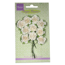 Marianne Design Carnations - White Paper Flowers - Lilly Grace Crafts
