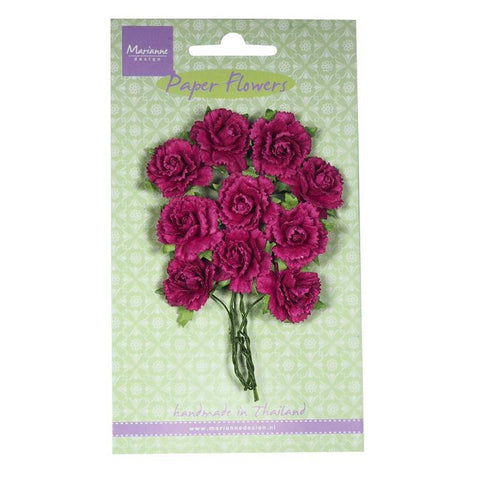 Marianne Design Carnations - Medium Pink Paper Flowers - Lilly Grace Crafts