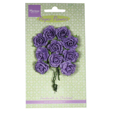 Marianne Design Carnations - Dark Lavender Paper Flowers - Lilly Grace Crafts