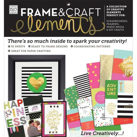 Me And My Big Ideas Frame and Kraft Elements Paper Pad - Big City Brights - Lilly Grace Crafts