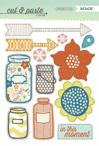 Cut and Paste - Right Now Chipboard Stickers - Lilly Grace Crafts