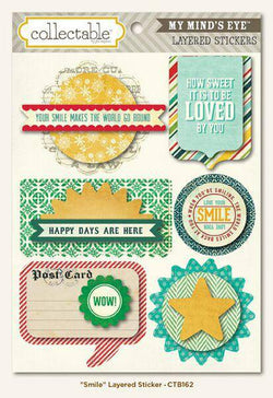 Collectable - Smile Layered Sticker - Lilly Grace Crafts