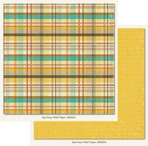 Boy Crazy - Boy Crazy Plaid Paper 25 sheets - Lilly Grace Crafts