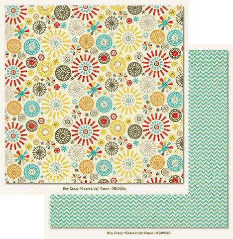 Boy Crazy - Boy Crazy Geared Up Paper 25 sheets - Lilly Grace Crafts