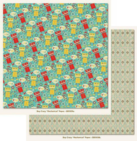 Boy Crazy - Boy Crazy Mechanical Paper 25 sheets - Lilly Grace Crafts