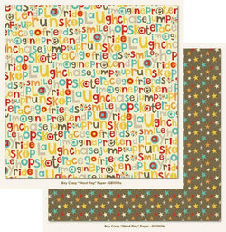 Boy Crazy - Boy Crazy Word Play Paper 25 sheets - Lilly Grace Crafts