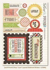 Lost and Found 2 - Love Layered Chipboard Stickers - Lilly Grace Crafts