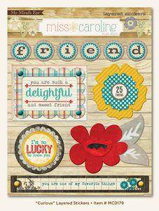 Miss Caroline - Curious Layered Stickers - Lilly Grace Crafts