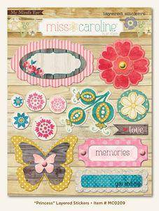 Miss Caroline - Princess Layered Stickers - Lilly Grace Crafts