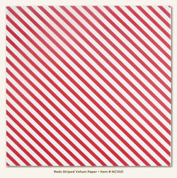 Necessities - Reds Stripe Vellum Paper - Lilly Grace Crafts