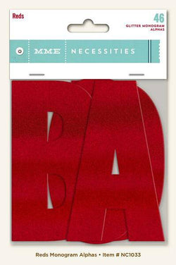 Necessities - Reds Monogram Alphas - Lilly Grace Crafts