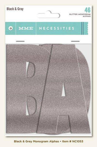 Necessities - Black and Gray Monogram Alphas - Lilly Grace Crafts