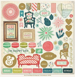 Now and Then - Oh Happy Day 12x12 Chipboard Sold in Singles - Lilly Grace Crafts