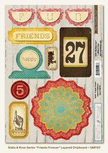 Stella and Rose - Friends Forever Layered Chipboard - Lilly Grace Crafts