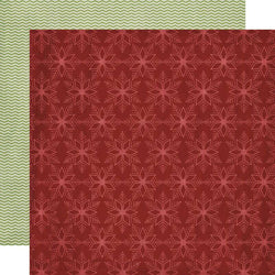 Christmas Cottage Red Snowflakes 12x12 Paper - Lilly Grace Crafts