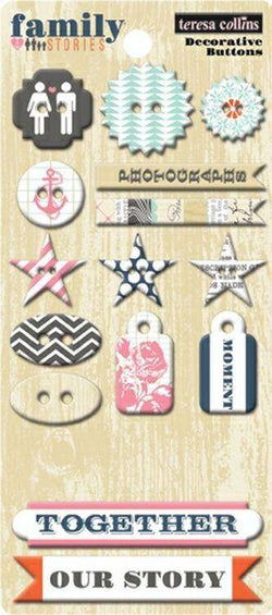 Family Stories Chipboard Buttons - Lilly Grace Crafts