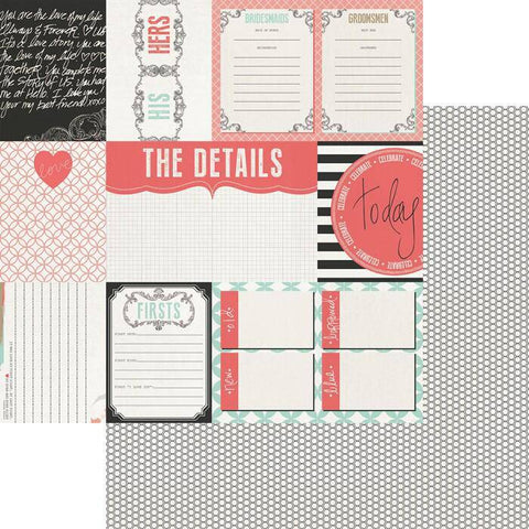 SaveThe Date The Details 12x12 inch Paper in 10s - Lilly Grace Crafts