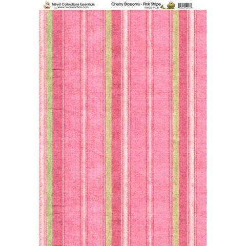 Nitwit Collection CB Pink Stripe Paper A4 10 Sheets - Lilly Grace Crafts