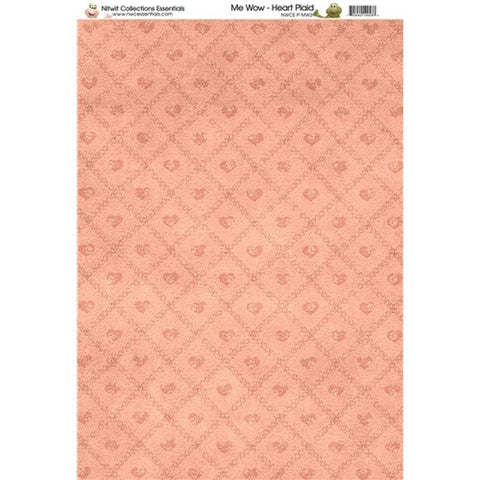 Nitwit Collection MW Heart Plaid Paper A4 10 Sheets - Lilly Grace Crafts