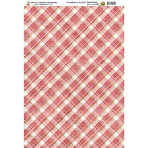 Nitwit Collection SS Plaid Red Paper A4 10 Sheets - Lilly Grace Crafts