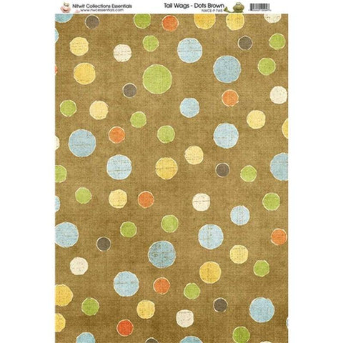 Nitwit Collection TW Dots Brown Paper A4 10 Sheets - Lilly Grace Crafts