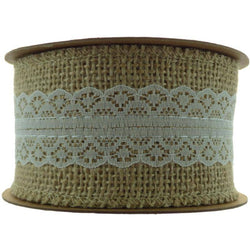 OAKTREE Woven Edge Hessian and Lace Ivory No.61 - Lilly Grace Crafts